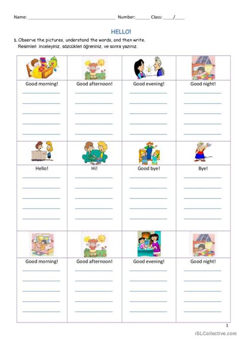 Greetings Picture Description English Esl Worksheets Pdf And Doc