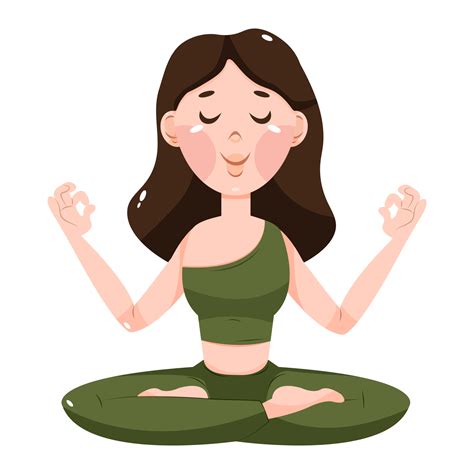 Woman Meditating Concept Illustration For Yoga Meditation Relax