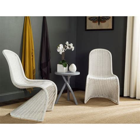 Browse selection of modern rattan and wicker chairs. Safavieh Tana White Rattan Dining Chair (Set of 2 ...
