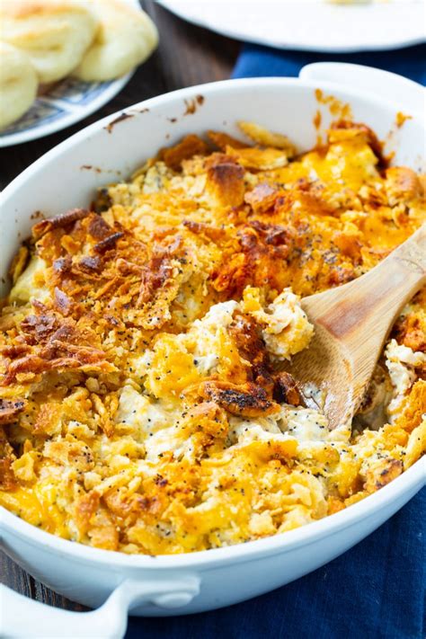 Spread the chicken mixture into a baking dish, top with crushed ritz crackers and bake. Poppy Seed Chicken Casserole - Spicy Southern Kitchen