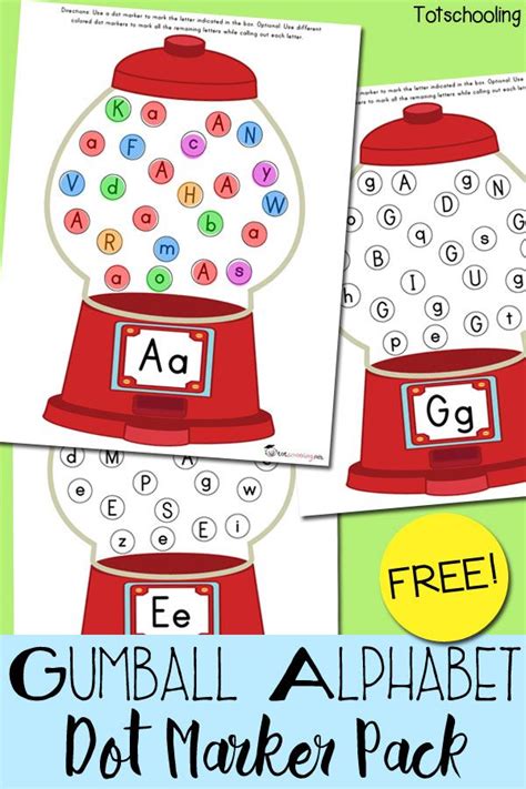 Using sand, play dough, or flour · letter bingo · letter stamps · letter recognition fluency. Gumball Alphabet Do-a-Dot Marker Pack | Alphabet ...