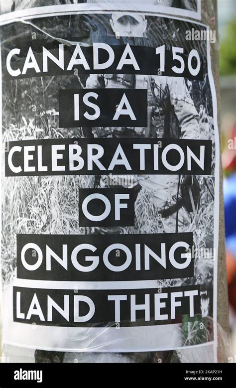 Posters Protesting Canada Day And The 150th Anniversary Of