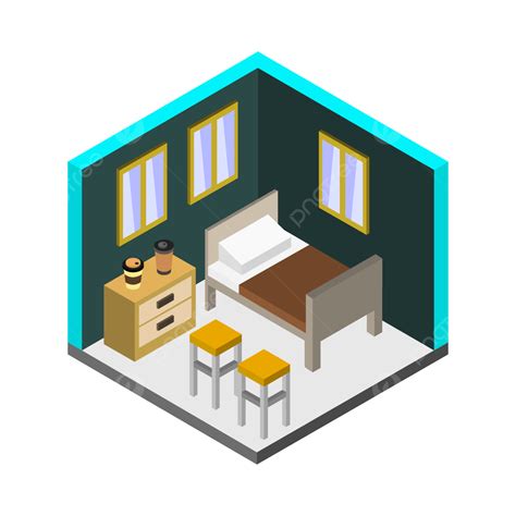 bedroom window clipart hd png isometric bedroom with windows on background apartment bed