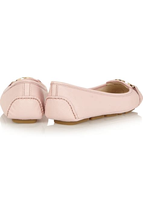 Michael Michael Kors Fulton Textured Leather Ballet Flats In Pink Lyst