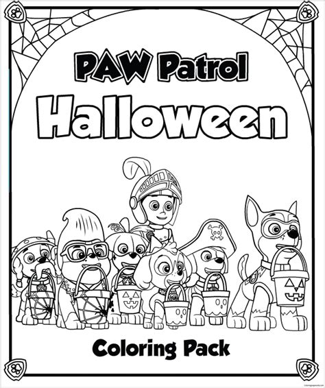 Paw Patrol Halloween 2 Coloring Page | Paw Patrol Coloring Pages