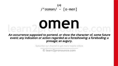 Pronunciation Of Omen Definition Of Omen Youtube