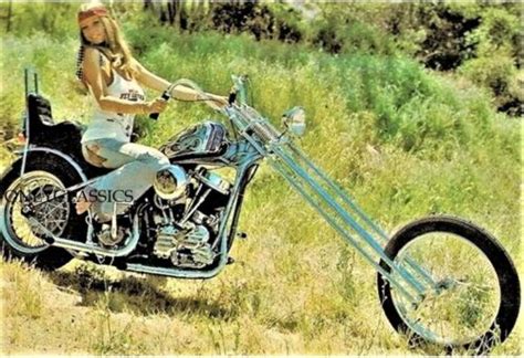 Roberta Pedon Harley Davidson Panhead Chopper Motorcycle 5x7 Photo