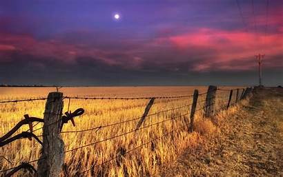 Wheat Wires Landscapes Fence Sunrise Px Clouds