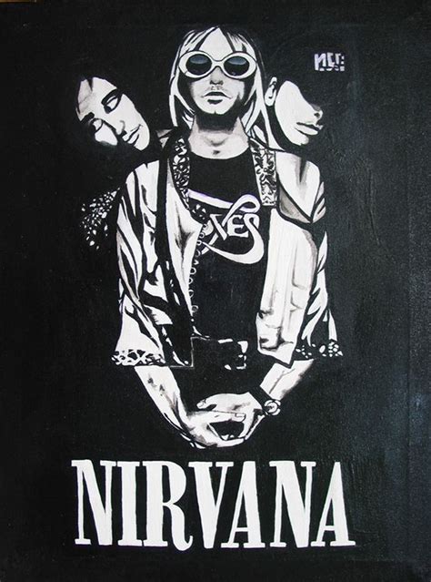 Nirvana Rock Band Posters Nirvana Poster Kurt Cobain Art