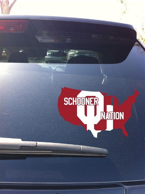 04 05 03 Oklahoma Sooner Schooner Nation Logo Decal Sticker Car Window