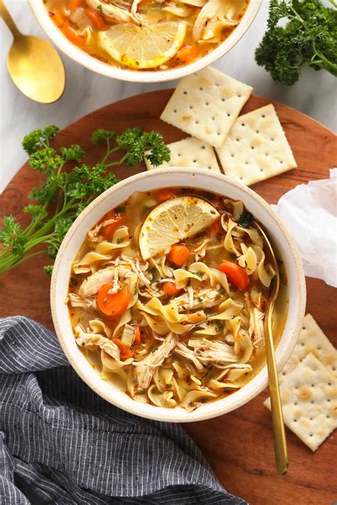Instant Pot Chicken Noodle Soup Ready In 40 Minutes Fit Foodie Finds
