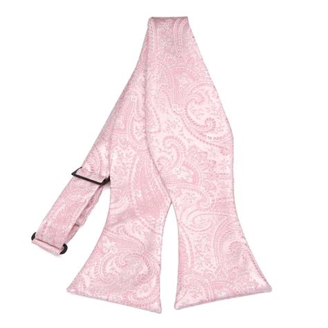 Pale Pink Paisley Self Tie Bow Tie Shop At Tiemart Tiemart Inc