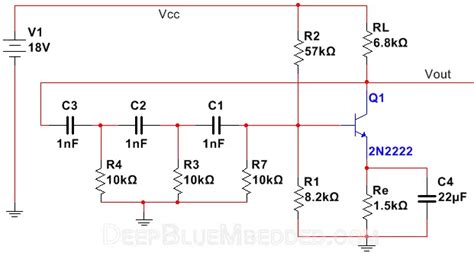 Rc Phase Shift Oscillator Circuit Design Using Transistor Wiring View