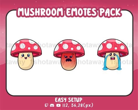 Mushroom Emotes Twitch Twitch Mushroom Emotes Cute Mushroom Etsy