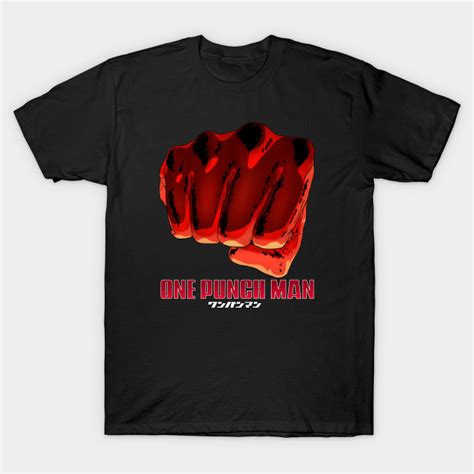 A Single Punch Saitama Fist Text Bottom Anime T Shirt Teepublic