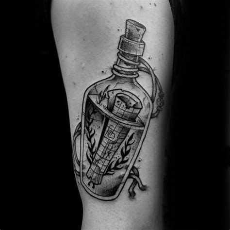 40 Message In A Bottle Tattoo Designs For Men Manly Ink Ideas