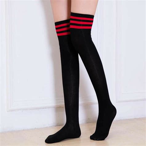 Women Girl Over Knee High Socks Spring Autumn Winter Warm Knit Soft Thigh High Long Socks Solid