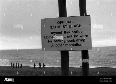 The Sign Marking The Start Of The Naturist Beach In Brighton Sussex