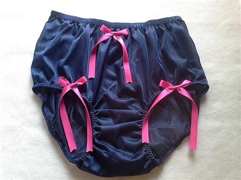 Hdbn1025 Dark Blue Handmade Bow Nylon Panties Women Ladies Underwear Briefs Xl At Amazon Women