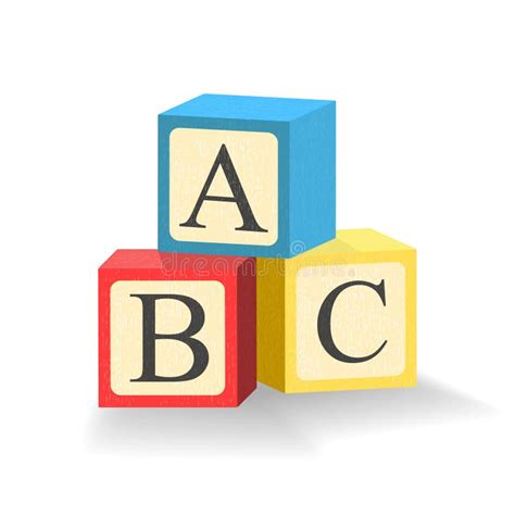 Abc Blocks Toy Cubes With Alphabet Letters Isolated Illustration