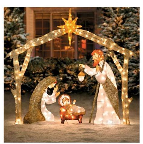 Lighted Outdoor Nativity Scene With Star Outdoor Lighting Ideas