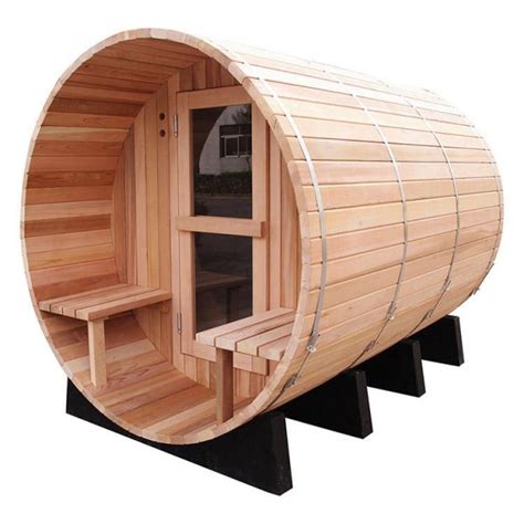 Cedar Barrel Sauna With Porch Waja Sauna