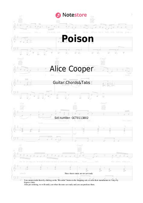 Alice Cooper Poison Sheet Music For Piano Download Guitarchords