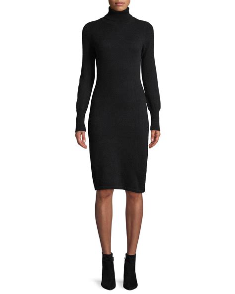 Lyst Neiman Marcus Cashmere Turtleneck Sweater Dress In Black Save