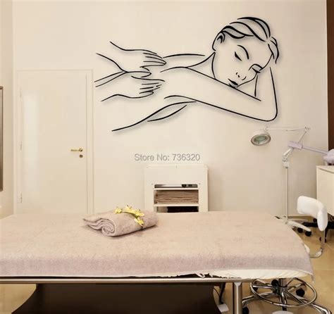 girl massage vinyl wall decal massage relaxation spa beauty spa salon relax wall sticker shop
