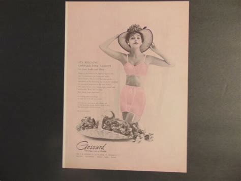 1955 Gossard Pink Bra And Girdle Set The Youthful Line Vintage Art Print Ad Ebay