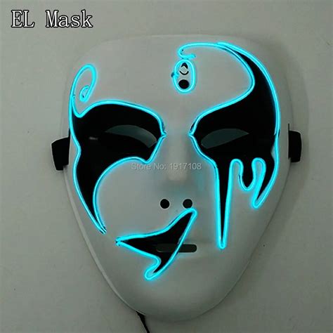 Frightening Luminous El Wire Led Mask Halloween Light Up Cosplay Mask