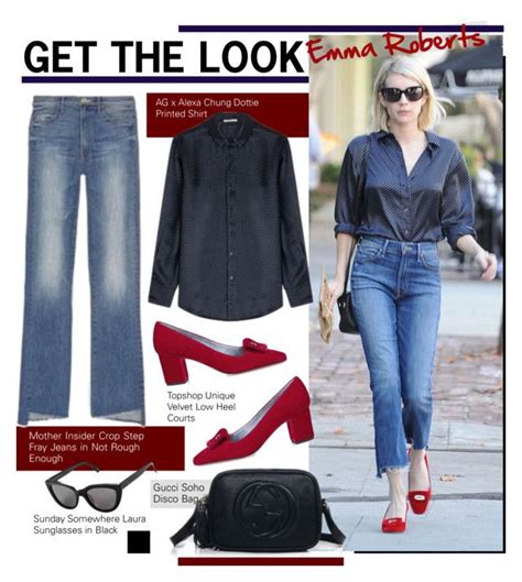 Get The Look Emma Roberts By Hamaly Liked On Polyvore Featuring Ag