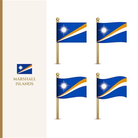 Acenando Bandeiras Das Ilhas Marshall Bandeira De Ilustra O Vetorial