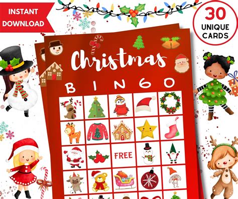 Christmas Bingo Cards Free Christmas Christmas Printables Christmas