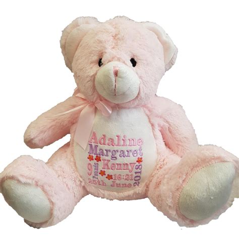 Personalised Teddy Bear Embroidered Ts Abc
