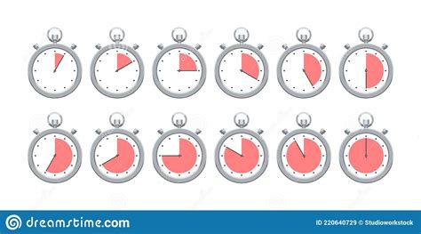 Different Timer Icons Vector Illustrations Set Isolated On White