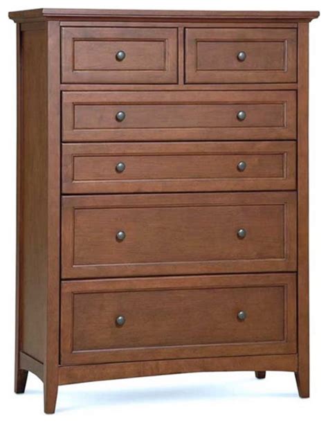 A America Westlake 6 Drawer Transitional Solid Wood Chest In Cherry
