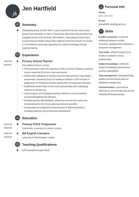 Your teacher resume or cv curriculum vitae can either make or break your chances of landing your next academic teaching job. uk teacher cv example template primo in 2020 | Teacher cv, Cv examples, Teaching jobs