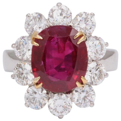 5 Carat No Heat Burma Ruby Diamond Ring For Sale At 1stdibs Burmese