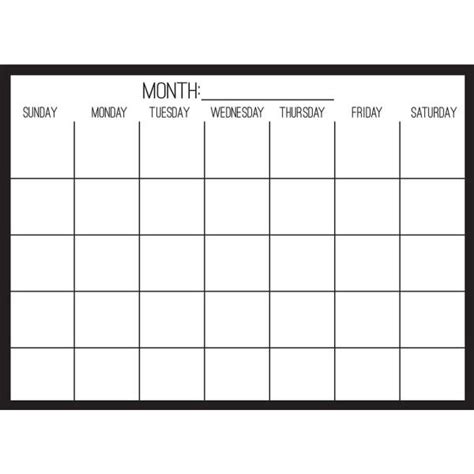Blank One Month Calendar Template 4 Templates Example Templates