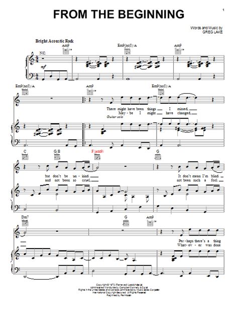From The Beginning Sheet Music Direct
