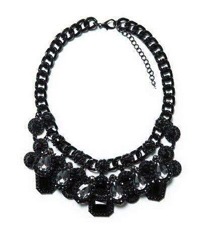 Big Chunky Statement Necklace 2015 Summer Style Fashion Za Black Color