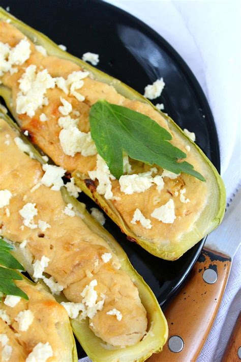 The zucchini boats are then stuffed with ground beef sauce and topped with cheese and baked until the cheese is bubbly and the crust is cooked through. Stuffed Zucchini Boats with Cheese & Garlic ...