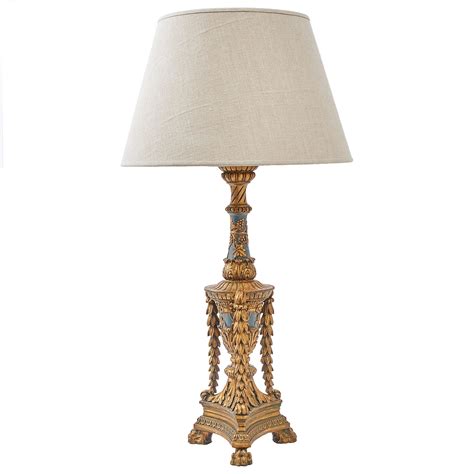 Italian Carved Painted And Gilded Table Lamp For Sale At 1stdibs