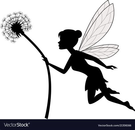 Fairy Holding Dandelion Royalty Free Vector Image