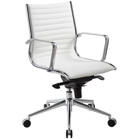 Abbey Medium Back White Leather Office Chairs Executive Office Chairs
