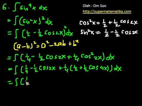 Integral sin pangkat 4 x dx - YouTube