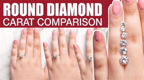 Diamond Size Comparison On Hand Finger Carat 1 2 3 05 Ct 075 15 07