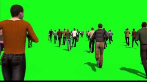 Green Screen Crowd Of People Running Footage Change Background Youtube