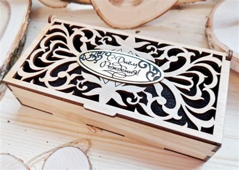 Laser Cutting Ideas Decorative Wooden Gift Box Dxf File Free Vector